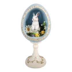 Clayre & Eef Decoratie Beeld Ei 13x12x28 cm Wit Kunststof