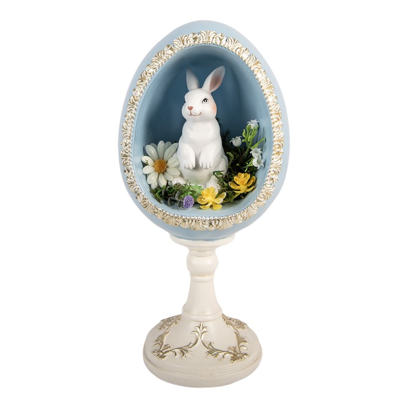 Clayre & Eef Decoratie Beeld Ei 13x12x28 cm Wit Kunststof