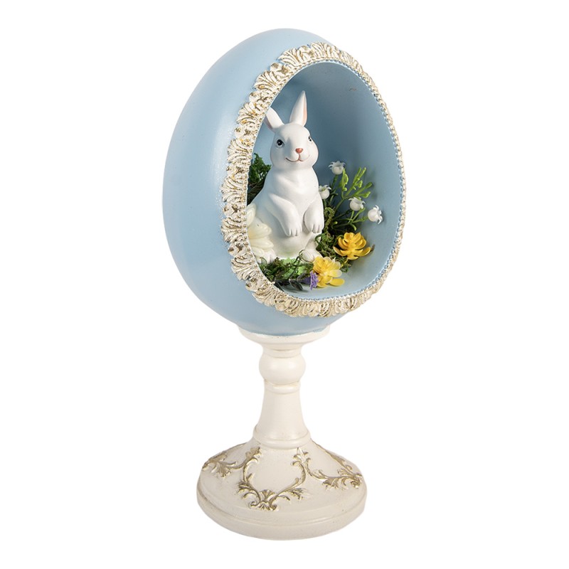 Clayre & Eef Decoratie Beeld Ei 13x12x28 cm Wit Kunststof