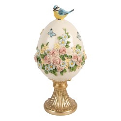 Clayre & Eef Decoratie Beeld Ei Ø 16x33 cm Wit Kunststof