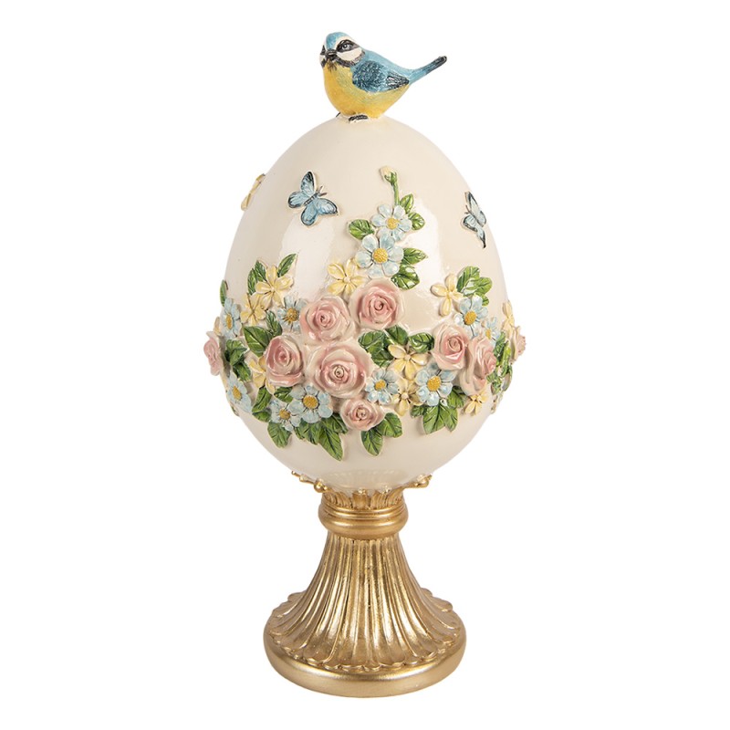 Clayre & Eef Decoratie Beeld Ei Ø 16x33 cm Wit Kunststof