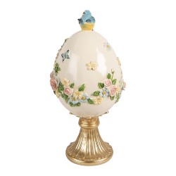 Clayre & Eef Decoratie Beeld Ei Ø 16x33 cm Wit Kunststof