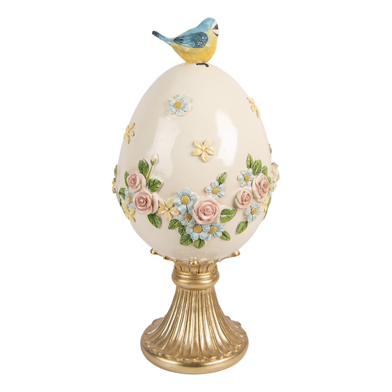 Clayre & Eef Decoratie Beeld Ei Ø 16x33 cm Wit Kunststof