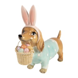 Clayre & Eef Decoratie Beeld Hond 31x10x27 cm Bruin Kunststof