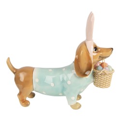 Clayre & Eef Decoratie Beeld Hond 31x10x27 cm Bruin Kunststof