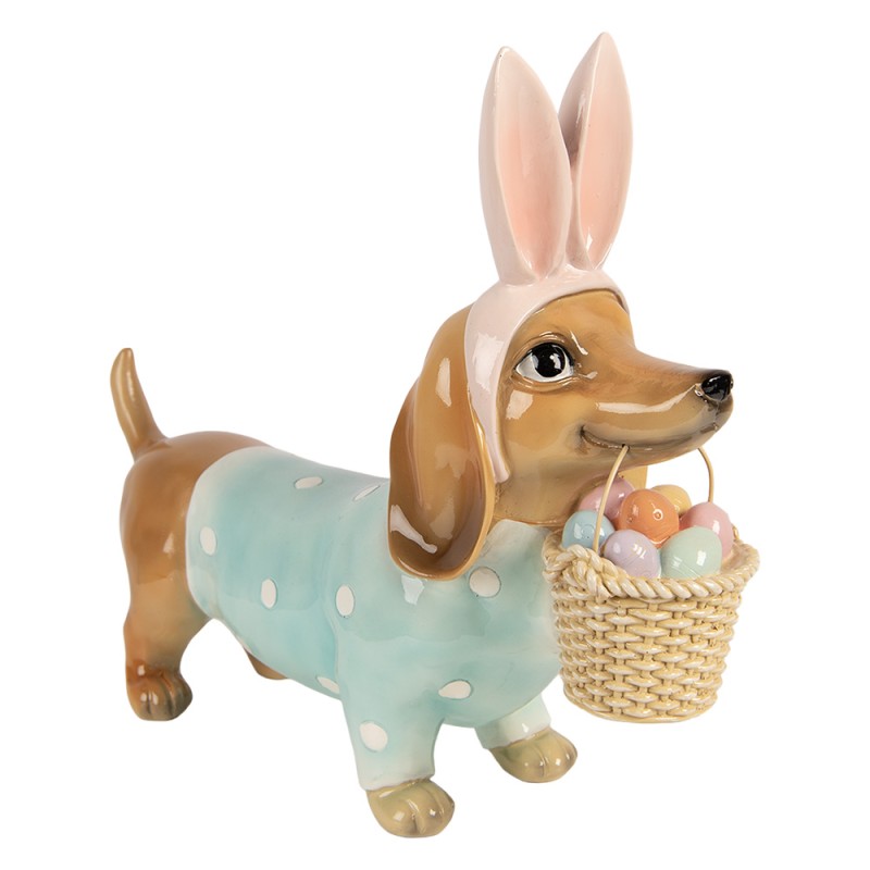 Clayre & Eef Decoratie Beeld Hond 31x10x27 cm Bruin Kunststof