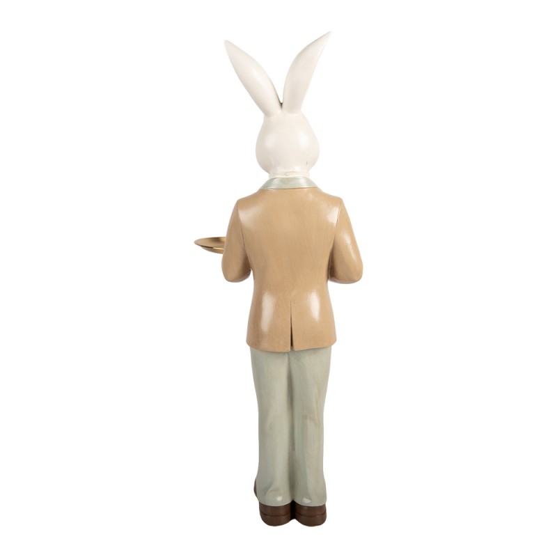 Clayre & Eef Statuetta decorativa Coniglio 20x20x56 cm Bianco Plastica