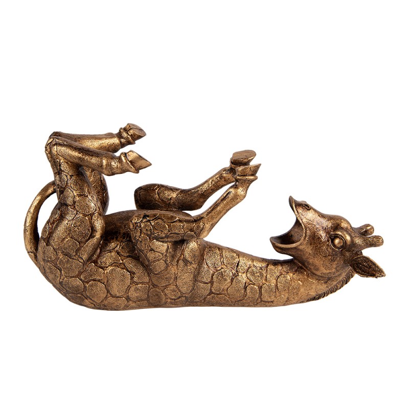 Clayre & Eef Flessenhouder Giraf 33x13x16 cm Goudkleurig Kunststof