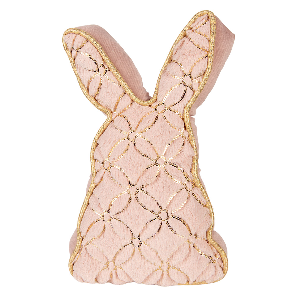 Clayre&Eef Deurstopper Konijn 20x7x31 cm Roze Polyester afbeelding