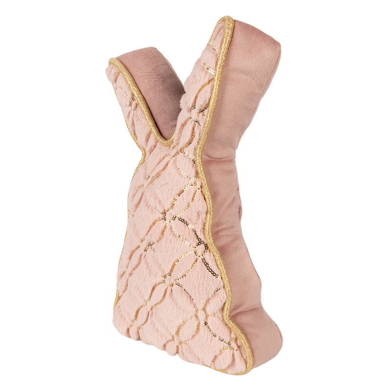 Clayre & Eef Cale-porte Lapin 20x7x31 cm Rose Polyester