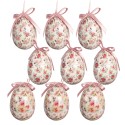 Clayre & Eef Easter ornament set of 9 Ø 5x8 cm White Plastic