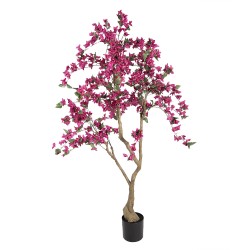 Clayre & Eef Albero di Bougainvillea Artificiale 80x80x180 cm Rosa Plastica