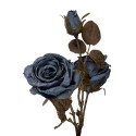 Clayre & Eef Artificial Flower Rose 70 cm Blue Plastic