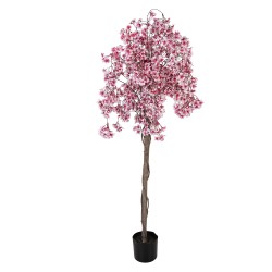 Clayre & Eef Künstlicher Pfirsichblütenbaum 30x30x150 cm Rosa Kunststoff