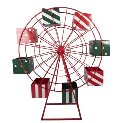 Clayre & Eef Kerstdecoratie Reuzenrad Rood Metaal