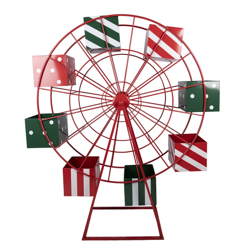 Clayre & Eef Kerstdecoratie Reuzenrad Rood Metaal
