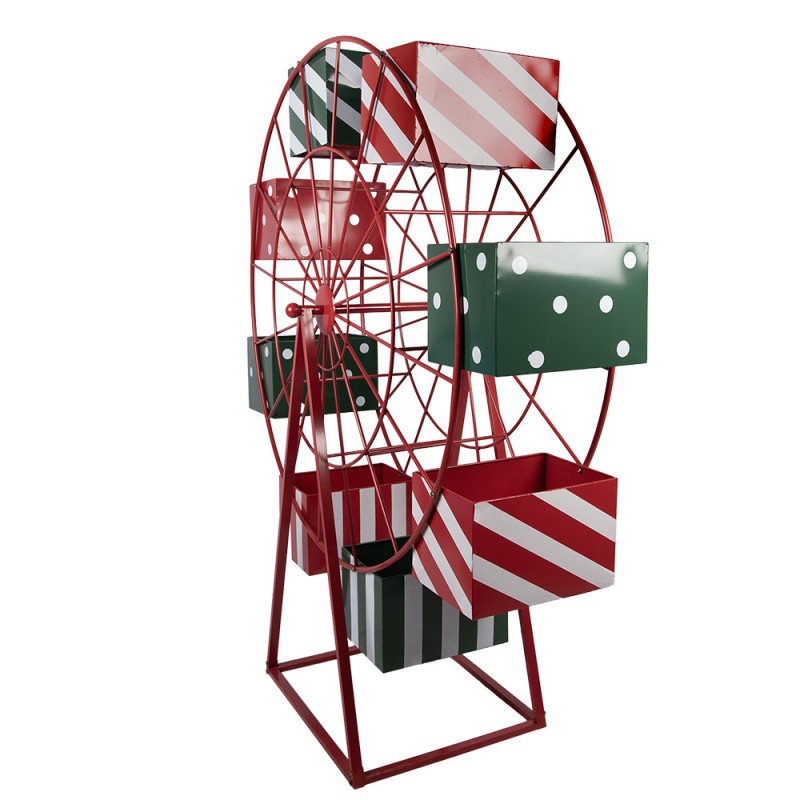 Clayre & Eef Kerstdecoratie Reuzenrad Rood Metaal