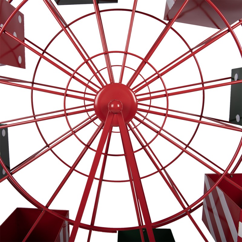 Clayre & Eef Kerstdecoratie Reuzenrad Rood Metaal