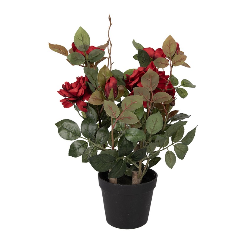 Clayre & Eef Artificial Plant Rose 20x20x55 cm Red Plastic