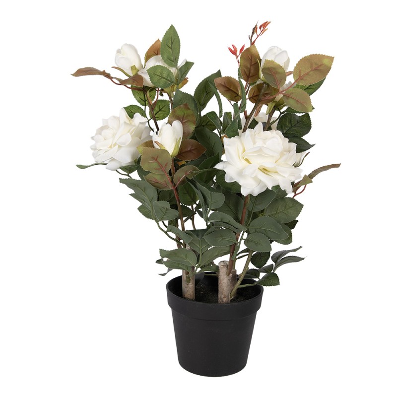 Clayre & Eef Piante artificiale Rosa 20x20x55 cm Bianco Plastica