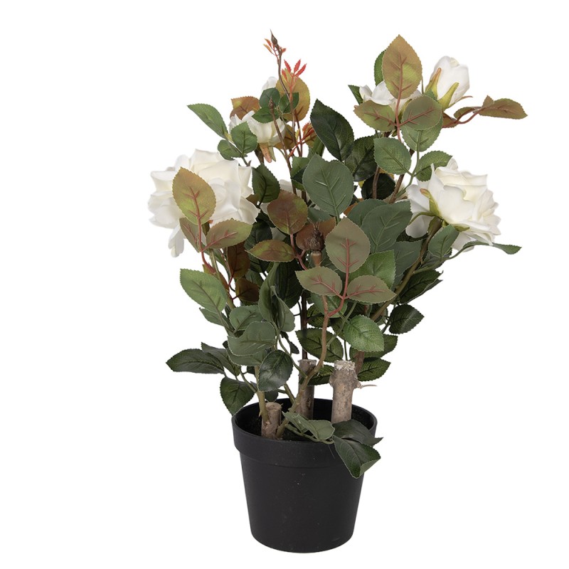 Clayre & Eef Piante artificiale Rosa 20x20x55 cm Bianco Plastica