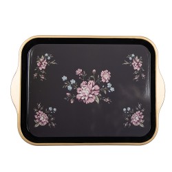 Clayre & Eef Plateau 38x27x2 cm Noir Plastique