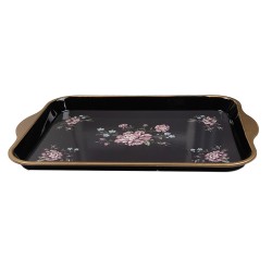 Clayre & Eef Plateau 38x27x2 cm Noir Plastique