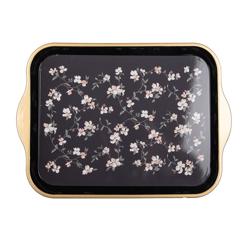 Clayre & Eef Plateau 38x27x2 cm Noir Plastique