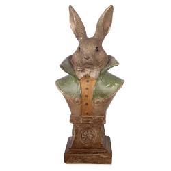 Clayre & Eef Decoratie Beeld Konijn 12x8x26 cm Goudkleurig Kunststof
