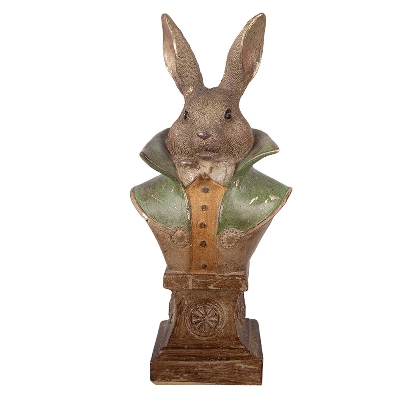 Clayre & Eef Decoratie Beeld Konijn 12x8x26 cm Goudkleurig Kunststof