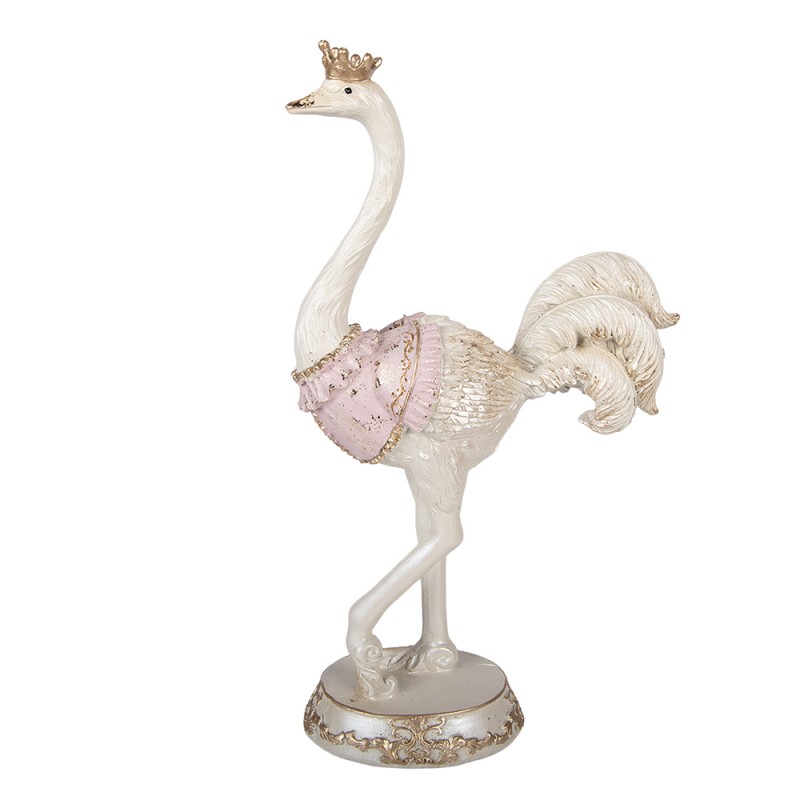 Clayre & Eef Dekorationsfigur Strauß 23x11x41 cm Weiß Kunststoff