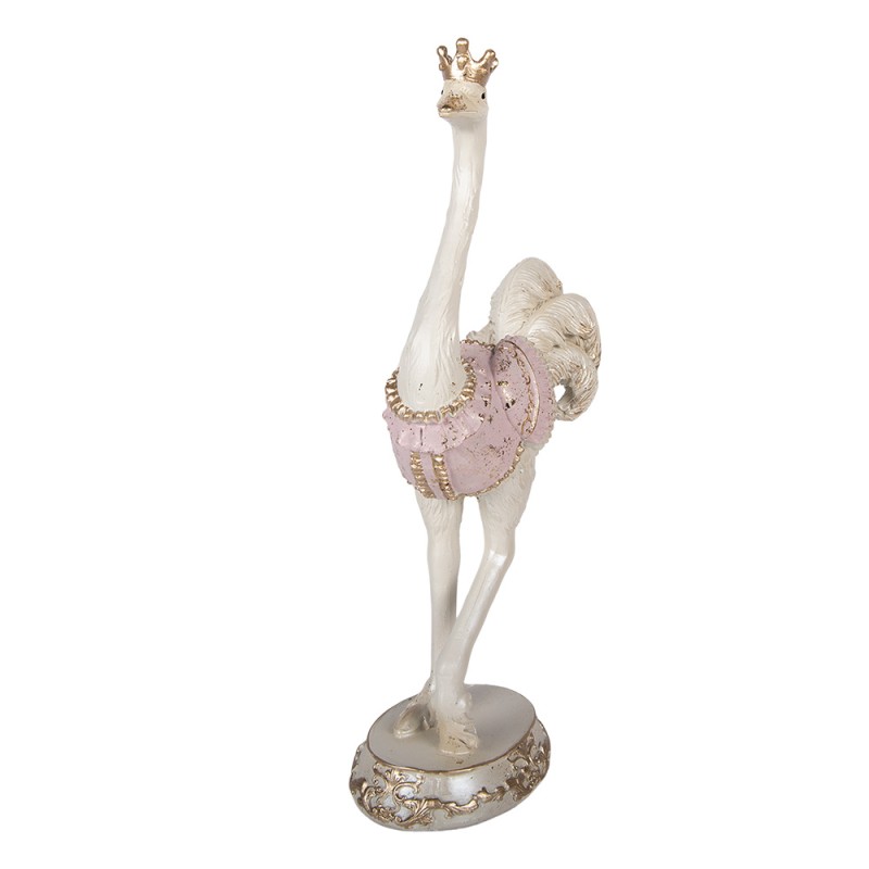 Clayre & Eef Dekorationsfigur Strauß 23x11x41 cm Weiß Kunststoff