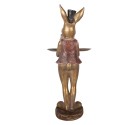 Clayre & Eef Decoratie Beeld Konijn 19x15x52 cm Bruin Kunststof