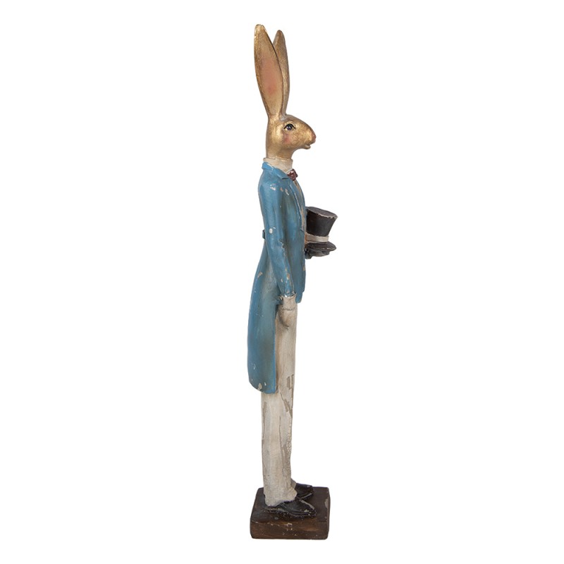 Clayre & Eef Decoratie Beeld Konijn 7x6x32 cm Goudkleurig Kunststof