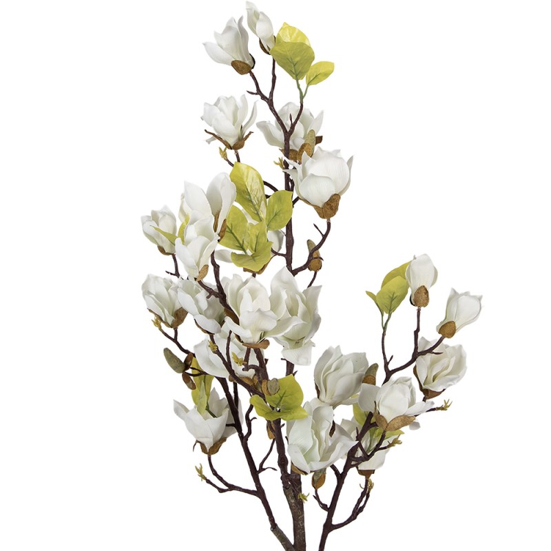 Clayre & Eef Piante artificiale Magnolia 20x15x120 cm Bianco Plastica