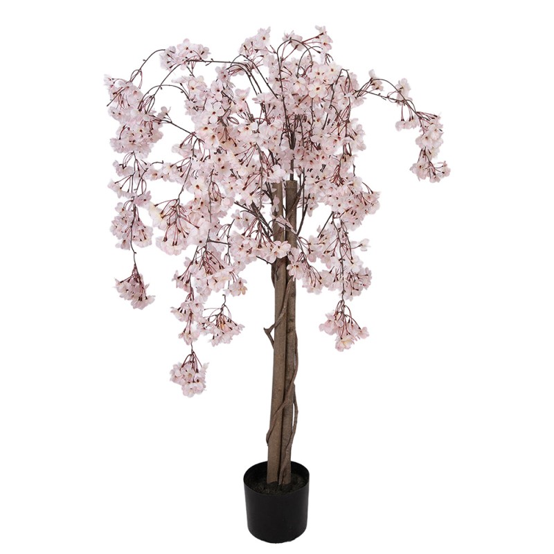 Clayre & Eef Albero artificiale di fiori di pesco 30x30x120 cm Rosa Plastica