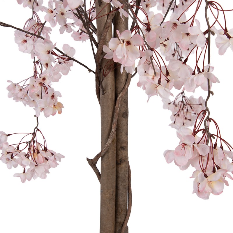Clayre & Eef Albero artificiale di fiori di pesco 30x30x120 cm Rosa Plastica