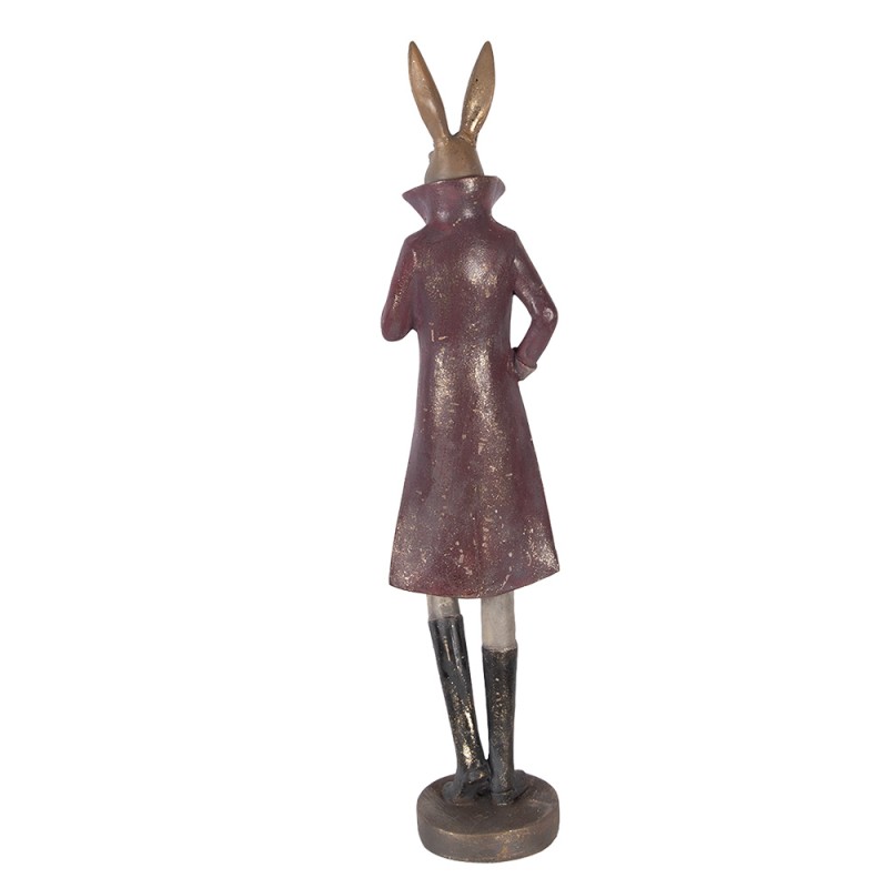 Clayre & Eef Decoratie Beeld Konijn 16x14x75 cm Goudkleurig Kunststof