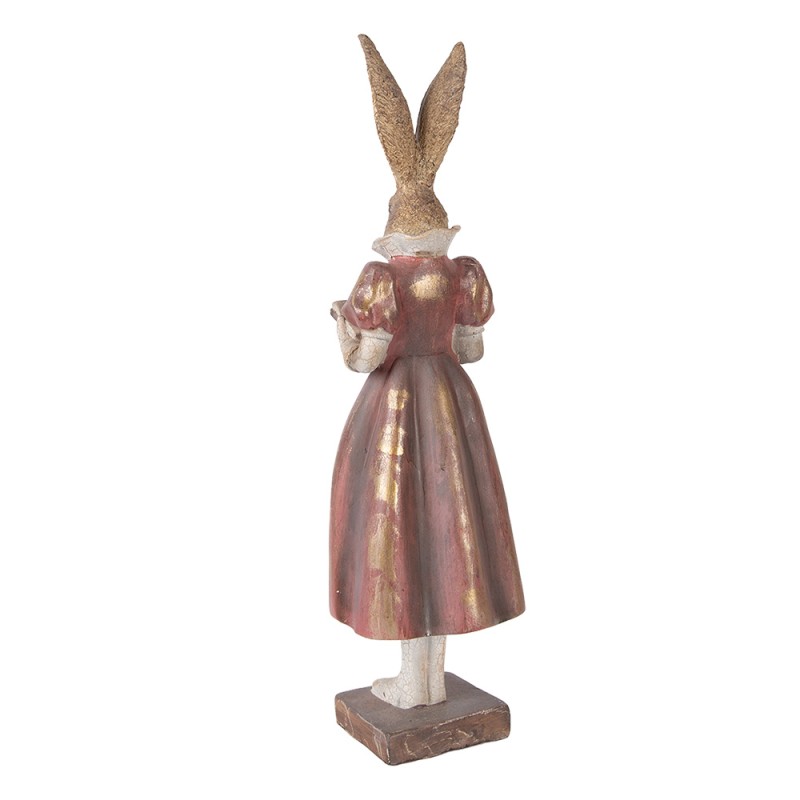 Clayre & Eef Decoratie Beeld Konijn 13x12x47 cm Goudkleurig Kunststof