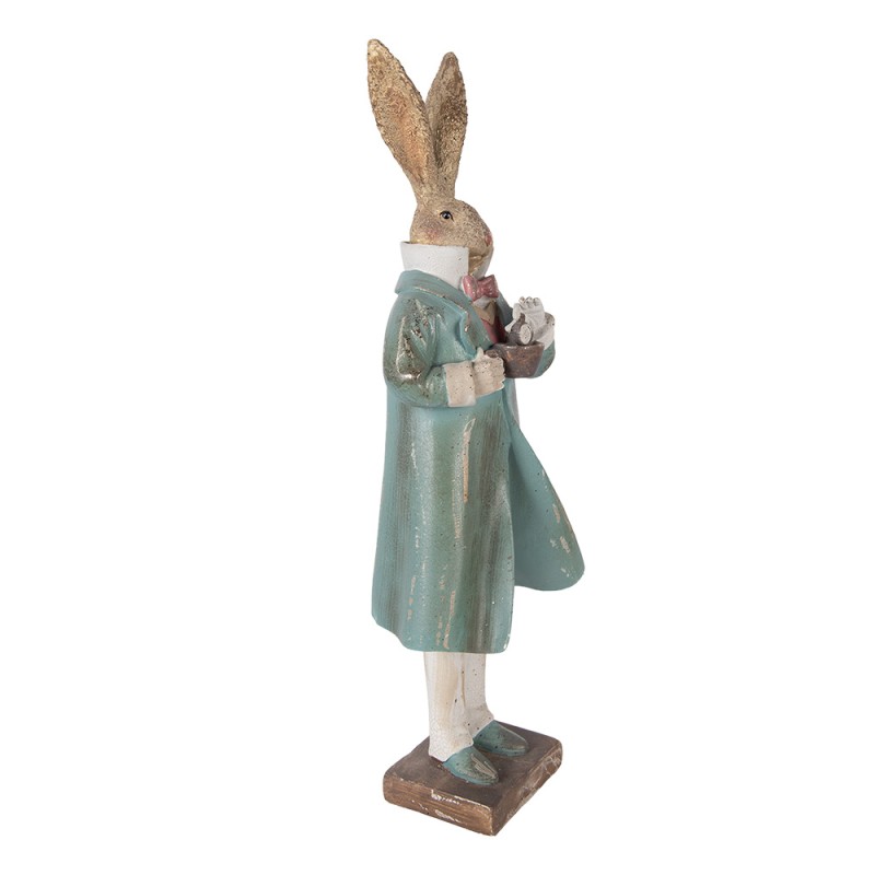 Clayre & Eef Decoratie Beeld Konijn 14x11x48 cm Goudkleurig Kunststof