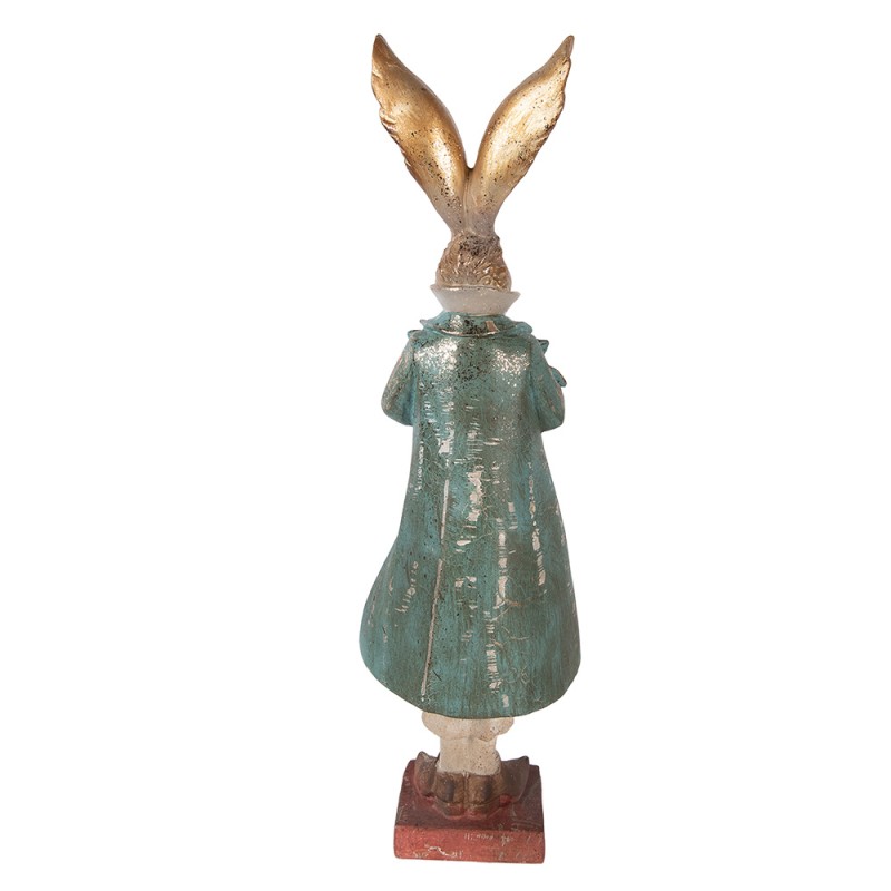 Clayre & Eef Decoratie Beeld Konijn 14x12x47 cm Goudkleurig Kunststof