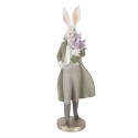 Clayre & Eef Decoratie Beeld Konijn 17x15x53 cm Wit Kunststof