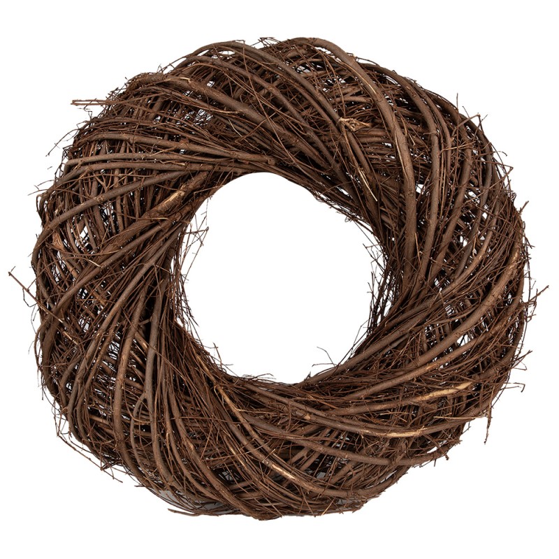 Clayre & Eef Wreath Ø 45x12 cm Brown Rattan
