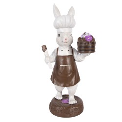 Clayre & Eef Decorative Figurine Rabbit 15x11x32 cm White Plastic