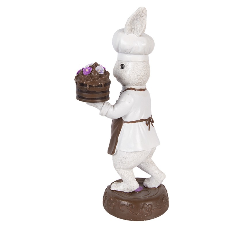 Clayre & Eef Decoratie Beeld Konijn 15x11x32 cm Wit Kunststof