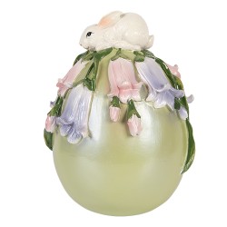 Clayre & Eef Decorative Figurine Rabbit Ø 14x17 cm White Plastic