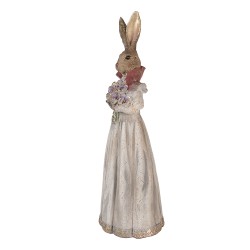 Clayre & Eef Decorative Figurine Rabbit 18x16x53 cm Grey Plastic
