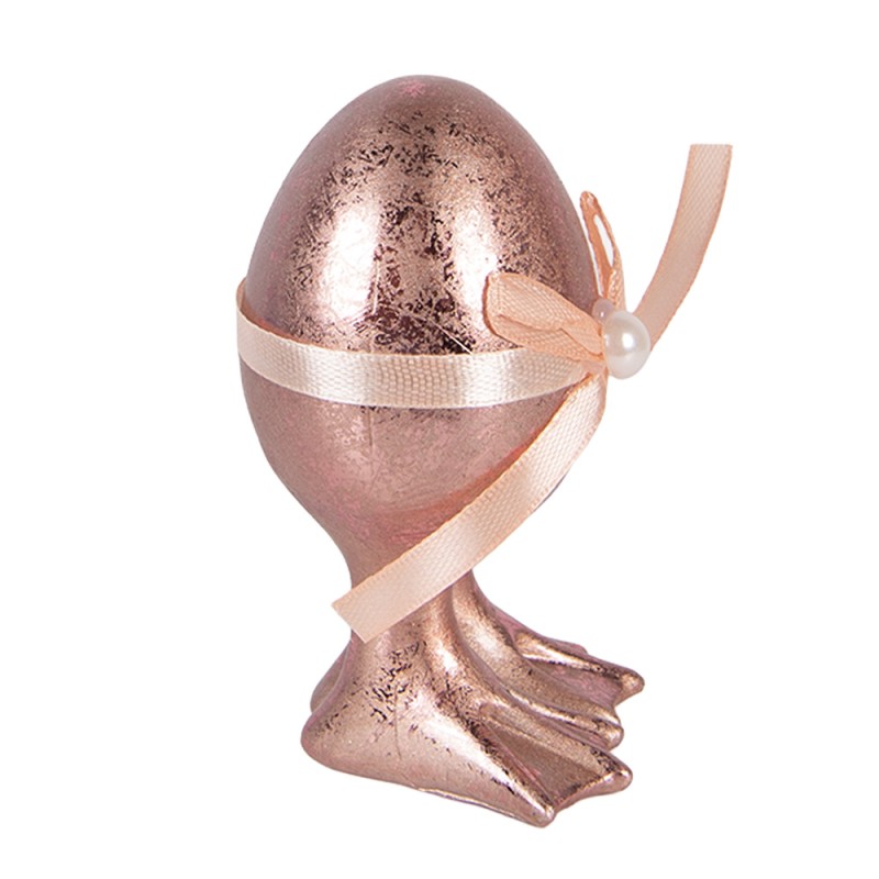 Clayre & Eef Decorative Figurine Egg Ø 6x10 cm Pink Plastic
