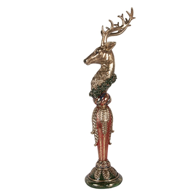 Clayre & Eef Decorative Figurine Deer 16x22x70 cm Gold colored Plastic
