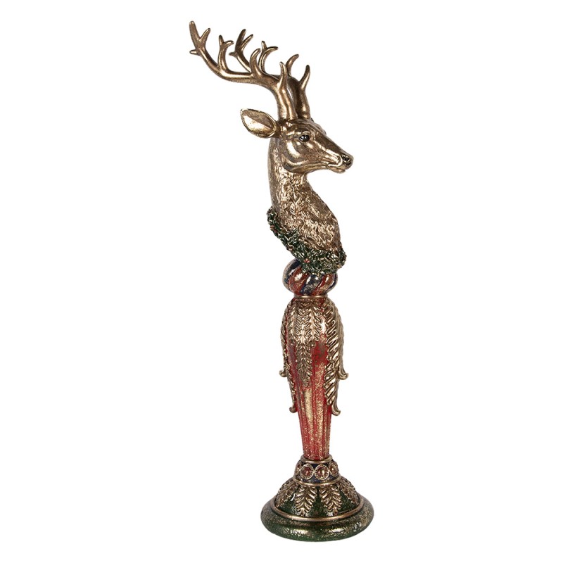 Clayre & Eef Decorative Figurine Deer 16x22x70 cm Gold colored Plastic
